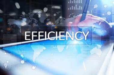 Verimlilik büyüme kavramı. İş ve teknoloji. Sanal ekran.