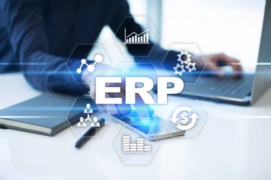 Kurumsal Kaynak Planlama iş ve teknoloji kavramı.