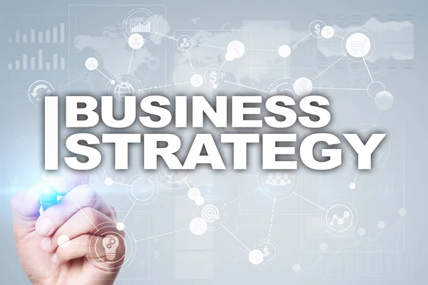 Concepto de estrategia empresarial en la pantalla virtual . —  Fotos de Stock