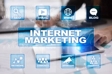 Internet pazarlama kavramı. SEO. İş ve teknoloji.