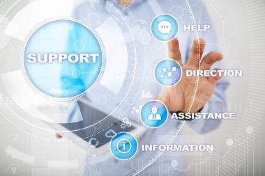 Teknik destek. Müşteri yardım. İş ve teknoloji kavramı.