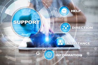 Teknik destek. Müşteri yardım. İş ve teknoloji kavramı.