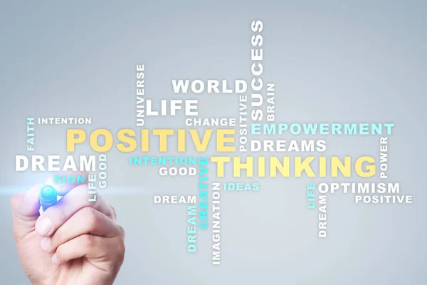 Positive thinking Life change. Business concept. Words cloud. — Stock Photo, Image