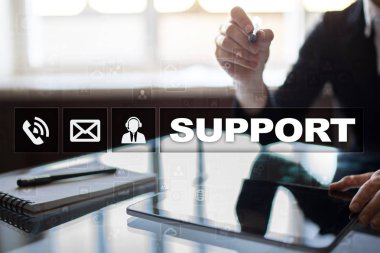 Teknik destek. Müşteri yardım. İş ve teknoloji kavramı.