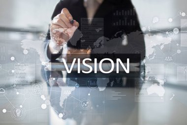 Vizyon kavramı. İş, Internet ve teknoloji kavramı.