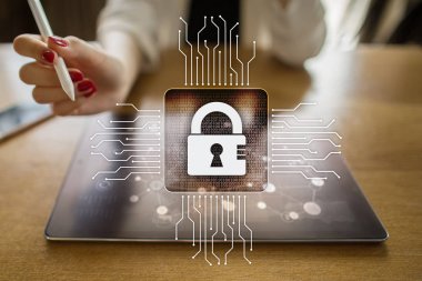 Siber Güvenlik, veri koruma, bilgi güvenliği ve şifreleme. İnternet Teknoloji ve iş kavramı.