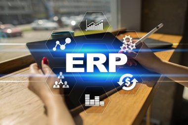 Kurumsal Kaynak Planlama iş ve teknoloji kavramı.