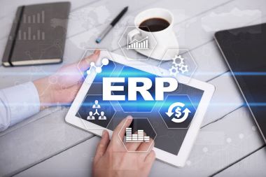 Kurumsal Kaynak Planlama iş ve teknoloji kavramı.