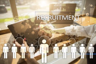 İnsan kaynakları yönetimi, insan kaynakları, işe alım, liderlik ve ekip oluşturma. İş ve teknoloji kavramı.