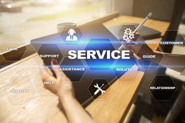 Müşteri hizmeti ve ilişki kavramı. İş kavramı.