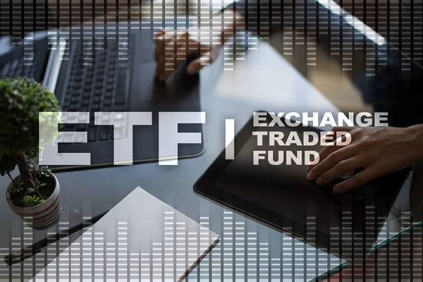 ETF. Börshandlade fond. Business, intenet och teknik koncept. — Stockfoto