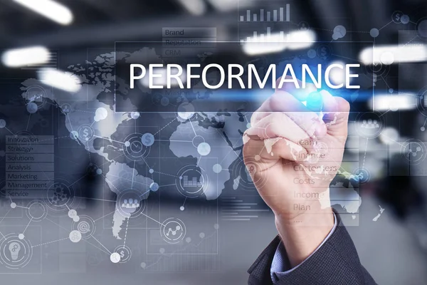 Key Performance indicator op virtueel scherm. KPI. Groei van de bedrijfsstrategie. — Stockfoto