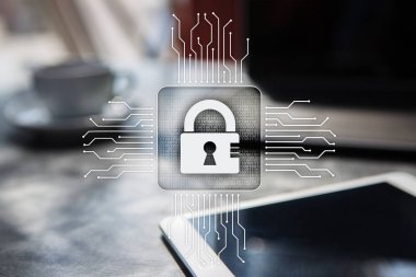 Siber Güvenlik, veri koruma, bilgi güvenliği ve şifreleme. İnternet Teknoloji ve iş kavramı.