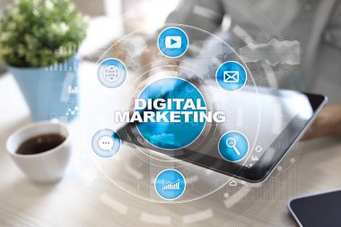 Dijital Pazarlama teknoloji kavramı. Internet. Online. Arama Motoru Optimizasyonu. SEO. SMM. reklam.