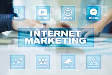 Internet pazarlama kavramı. SEO. İş ve teknoloji.