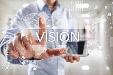 Vizyon kavramı. İş, Internet ve teknoloji kavramı.
