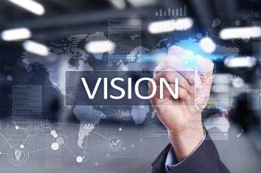 Vizyon kavramı. İş, Internet ve teknoloji kavramı.