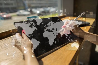 İş kavramı arka plan. Sanal ekran metin için boş yer ile. Internet ve teknoloji.