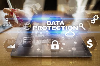 Veri koruma, siber güvenlik, bilgi güvenliği ve şifreleme. İnternet Teknoloji ve iş kavramı.