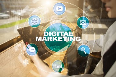 Dijital Pazarlama teknoloji kavramı. Internet. Online. Arama Motoru Optimizasyonu. SEO. SMM. reklam.