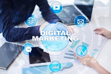 Dijital Pazarlama teknoloji kavramı. Internet. Online. Arama Motoru Optimizasyonu. SEO. SMM. reklam.