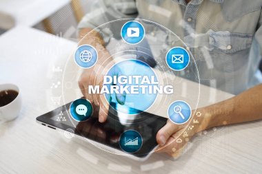Dijital Pazarlama teknoloji kavramı. Internet. Online. Arama Motoru Optimizasyonu. SEO. SMM. reklam.