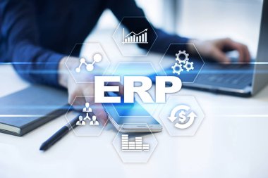 Kurumsal Kaynak Planlama iş ve teknoloji kavramı.