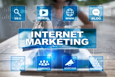Internet pazarlama kavramı. SEO. İş ve teknoloji.