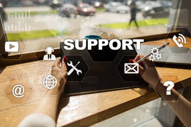 Teknik destek. Müşteri yardım. İş ve teknoloji kavramı.