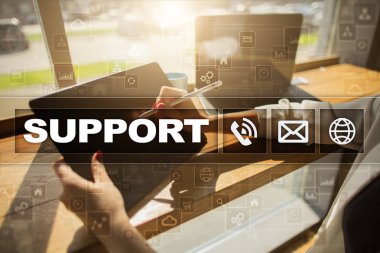 Teknik destek. Müşteri yardım. İş ve teknoloji kavramı.