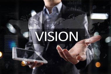 Vizyon kavramı. İş, Internet ve teknoloji kavramı.