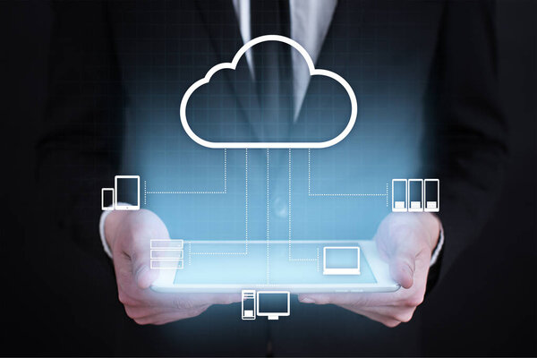 Cloud technology. Data storage. Networking and internet service concept.