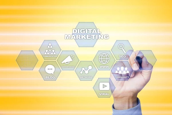 Digitales Marketingtechnologiekonzept. Internet. Online. Suchmaschinenoptimierung. seo. smm. Werbung. — Stockfoto