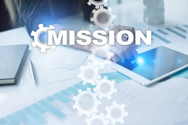 Mission concept on the virtual screen. Business concept. — Stock Photo, Image