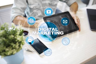 Dijital Pazarlama teknoloji kavramı. Internet. Online. Arama Motoru Optimizasyonu. SEO. SMM. reklam.
