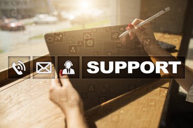 Teknik destek. Müşteri yardım. İş ve teknoloji kavramı.