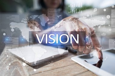 Vizyon kavramı. İş, Internet ve teknoloji kavramı.