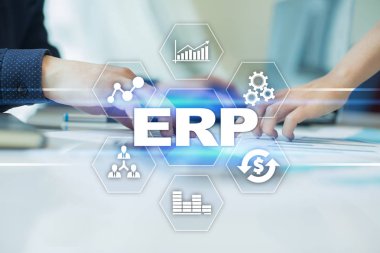 Kurumsal Kaynak Planlama iş ve teknoloji kavramı.