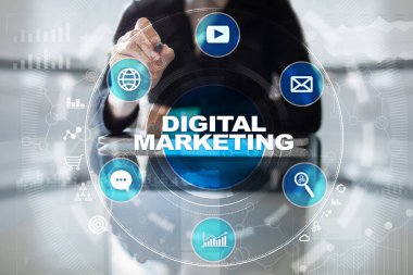 Dijital Pazarlama teknoloji kavramı. Internet. Online. Arama Motoru Optimizasyonu. SEO. SMM. reklam.