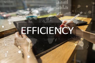 Verimlilik büyüme kavramı. İş ve teknoloji. Sanal ekran.