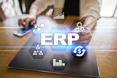 Kurumsal Kaynak Planlama iş ve teknoloji kavramı.