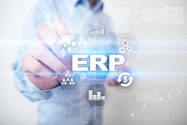 Kurumsal Kaynak Planlama iş ve teknoloji kavramı.