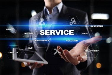 Müşteri hizmeti ve ilişki kavramı. İş kavramı.