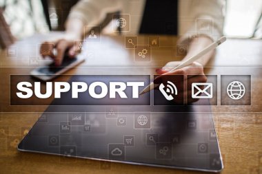 Teknik destek. Müşteri yardım. İş ve teknoloji kavramı.