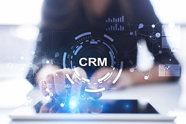 CRM. Concetto di gestione delle relazioni con il cliente. Servizio clienti e rapporto . — Foto Stock