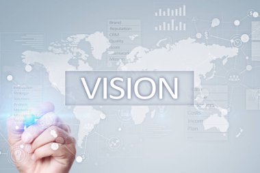 Vizyon kavramı. İş, Internet ve teknoloji kavramı.
