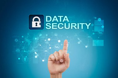 Siber Güvenlik, veri koruma, bilgi güvenliği ve şifreleme. İnternet Teknoloji ve iş kavramı.