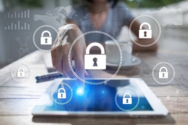 Siber Güvenlik, veri koruma, bilgi güvenliği ve şifreleme. İnternet Teknoloji ve iş kavramı.