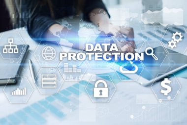 Veri koruma, siber güvenlik, bilgi güvenliği ve şifreleme. İnternet Teknoloji ve iş kavramı.