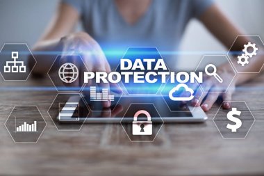 Veri koruma, siber güvenlik, bilgi güvenliği ve şifreleme. İnternet Teknoloji ve iş kavramı.